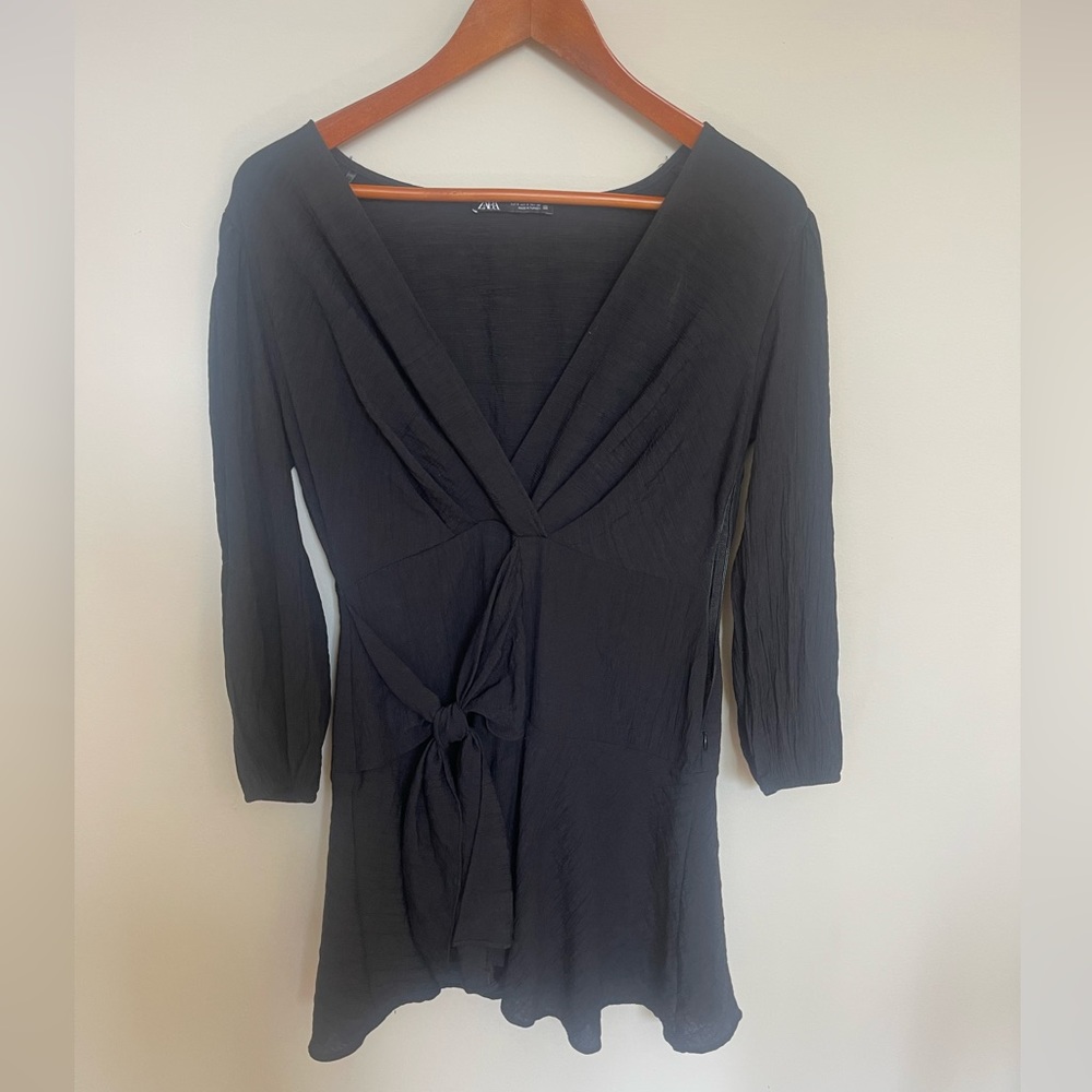 Zara black minidress with side zipper